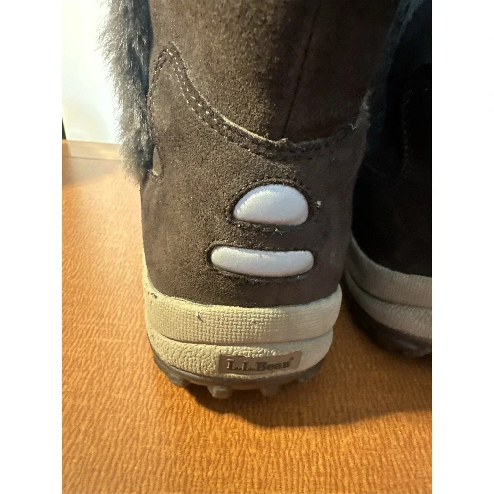 LL BEAN Youth Size 6 Brown Suede Outdoor Winter Snow Boots
